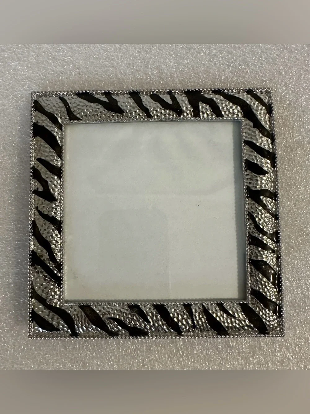 Silver and Black Zebra Accent Square Picture Frame - Premium Home Accent